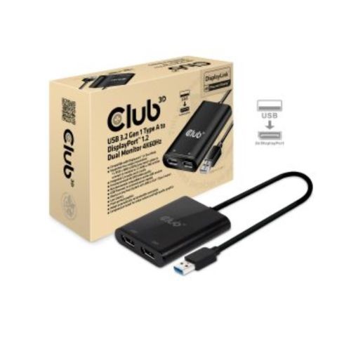 Club3D Video Splitter USB 3.2 Gen1 Type A a 2 x DisplayPort 1,2 4K60Hz