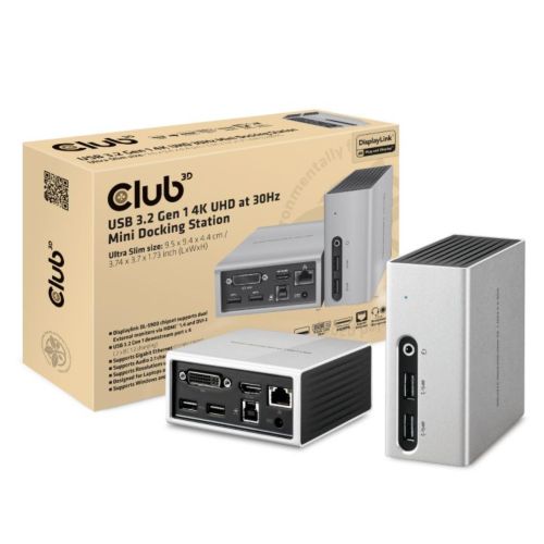 Club3D USB 3.2 Gen 1 4K UHD at 30Hz Mini Docking Station Ultra slim Design