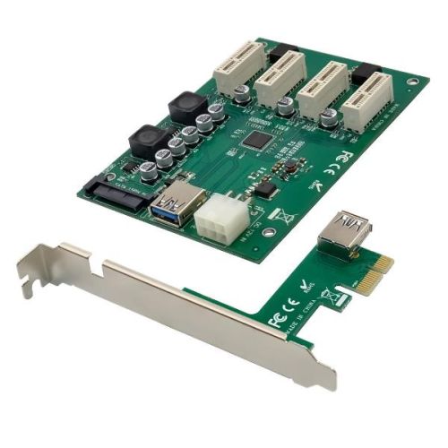 Conceptronic RISER CARD da PCIE X1 a 4 Slot PCIE X1 Gen2