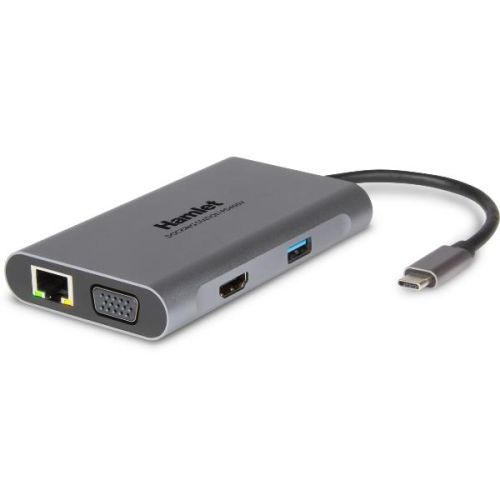 Hamlet HDKC-PD400V  USB-C PD 85W + 3USB+HDMI+VGA+LAN