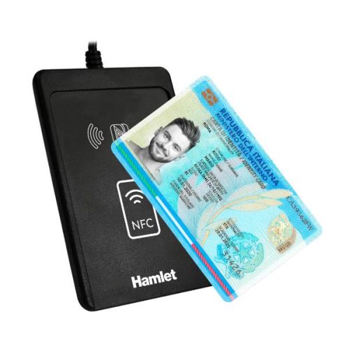 Hamlet Lettore Contactless NFC per Carta Identità CIE 3.0, Tessera Sanitaria, CNS