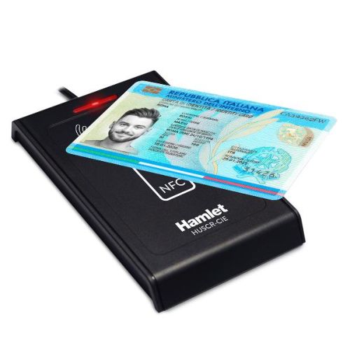 Hamlet Lettore Contactless NFC per Carta Identità CIE 3.0, Tessera Sanitaria, CNS