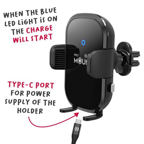Celly MOUNTCHARGE15 - Wireless Charger Car Holder 15W