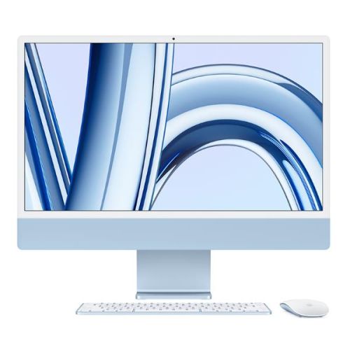 Apple iMac 24" con display Retina 4,5K: Chip Apple M3 con CPU 8-core e GPU 10-core, 256GB SSD - Azzurro