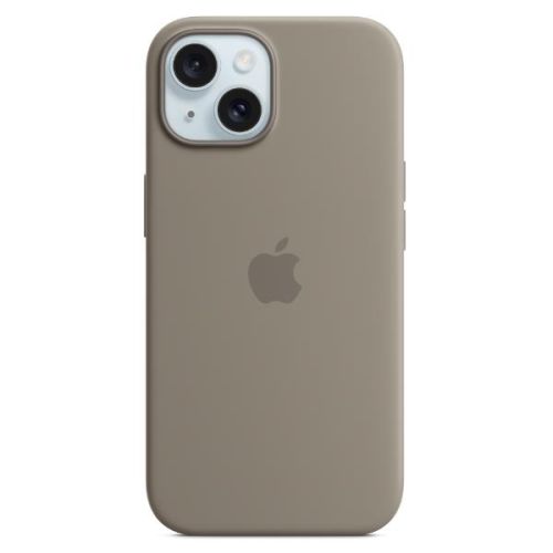 Apple Custodia MagSafe in silicone per iPhone 15 Plus - Grigio creta