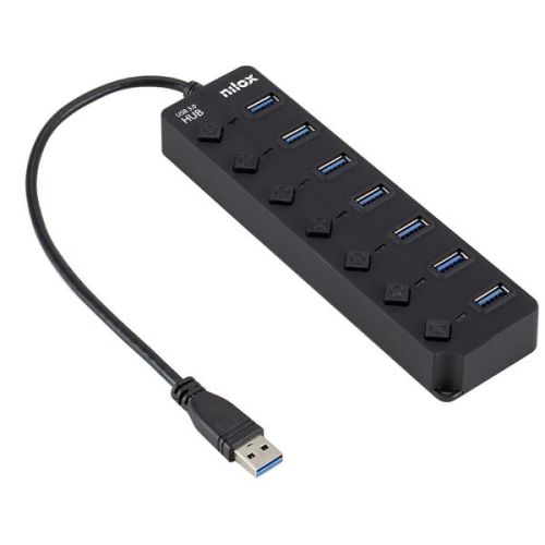 Nilox HUB 7 PORTE USB 3.0 CON SWITCH