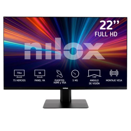 Nilox Monitor da 22", FullHD, VA, HDMI, VGA e 5ms