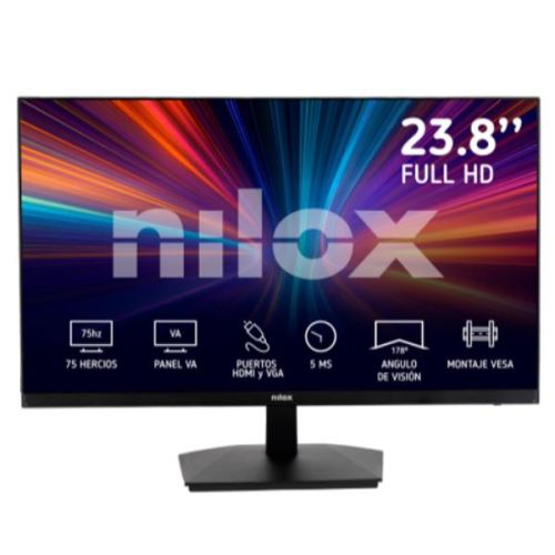 Nilox Monitor da 24", Full HD, VA, HDMI e VGA, 5 ms