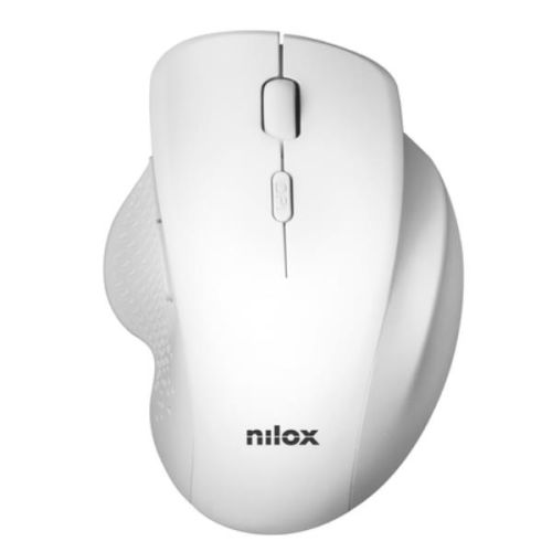 Nilox Mouse ergonomico wireless 3200 DPI, 2.4G, Bianco - Nilox