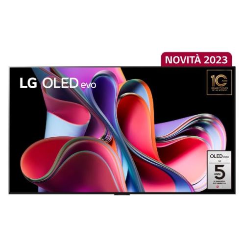 LG OLED evo GALLERY, Serie G3, 4K, a9 Gen6, Brightness Booster Max, 60W, 4 HDMI con VRR, G-Sync, Wi-Fi 6, Smart TV WebOS 23