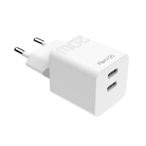 Celly TC2USBC20W - 2 USB-C Wall Charger 20W [PRO POWER]