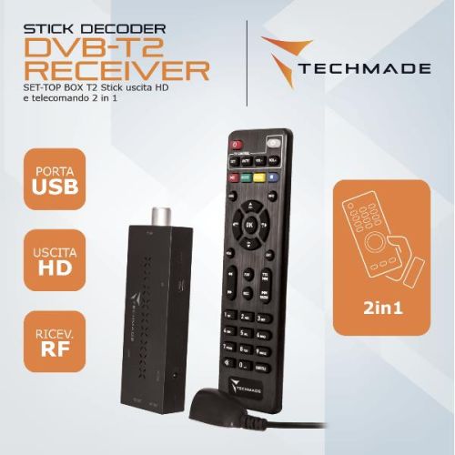 Prodotti Bulk TECHMADE STICK DECODER DVB-T2 RECEIVER CON USCITA HD
