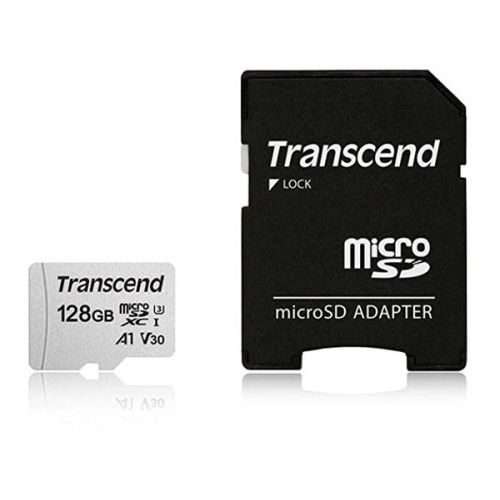 Transcend TS128GUSD300S-A - microSD da 128GB, con adattatore, UHS-I U3 A1