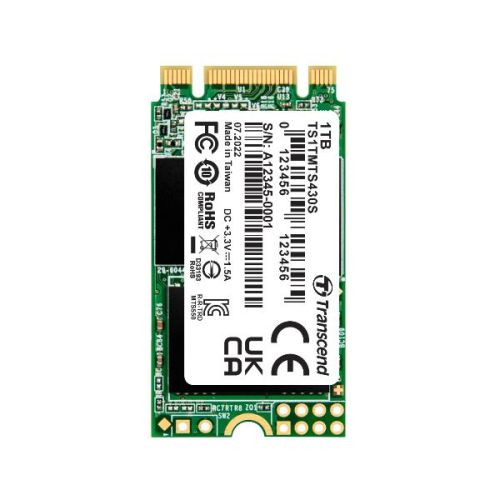 Transcend TS1TMTS430S - SSD M.2 2242 da 1TB, SATA3 B+M Key, TLC