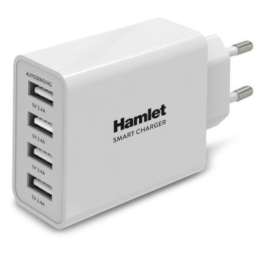 Hamlet XPWCU425- 4 Porte USB Alimentatore USB 5V 2.4A 25W