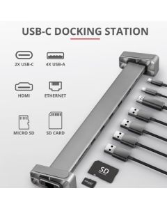 Trust 23417 DALYX 10-IN-1 DOCKING STATION USB-C - ALLUMINIO