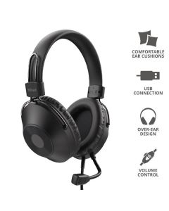 Trust OZO CUFFIE USB OVER-EAR PER PC/LAPTOP - NERO