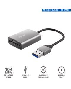 Trust 24135 DALYX CARDREADER VELOCE USB 3.2 - ALLUMINIO