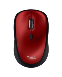 Trust YVI+ MOUSE WIRELESS SILENZIOSO - 83% PLASTICA RICICLATA - DURATA BATTERIA 12 MESI - ROSSO