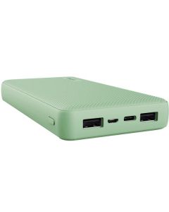 Trust PRIMO POWERBANK ULTRASOTTILE DA 10.000 MAH - OLTRE 50% MATERIALE RICICLATO - VERDE