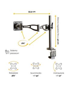 Fellowes BRACCIO MONITOR SINGOLO - VISTA