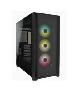 Corsair iCUE 5000X RGB Tempered Glass Mid-Tower ATX PC Smart Case   Black