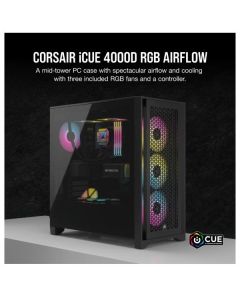 Corsair Mid-Tower Case iCUE 4000D RGB AIRFLOW, Black