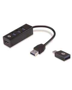 Conceptronic HUB USB 3.0 4-PORTES con Adattatore USB-C