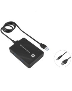 Conceptronic HUB USB 3.0 a 4-PORTE con presa di alimentazione, cavo da 90 cm