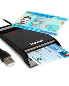 Hamlet Lettore Combo a Contatto e Contacless NFC per SmartCard e Carta Identità CIE 3.0