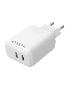 Celly TC2USBC45W - 2 USB-C Wall Charger 45W [PRO POWER]