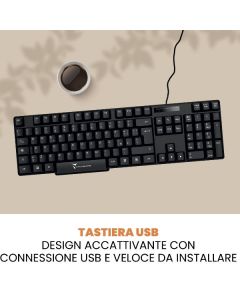 Prodotti Bulk TECHMADE TASTIERA 104 TASTI QWERTY CON PORTA USB 2.0