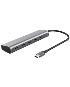 Trust HALYX HUB USB-C A 5 PORTE USB-C CON PORTA PASS THROUGH ALIMENTAZIONE - ALLUMINIO