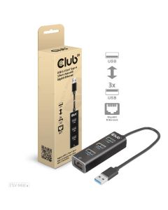 Club3D HUB 3 porte USB 3.2 con Gigabit Ethernet